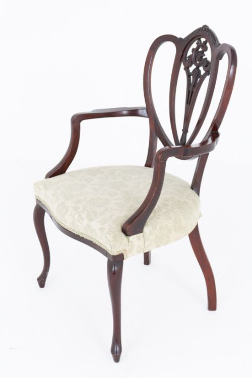 HEPPLEWHITE REVIVAL MAHOGANY OPEN ARMCHAIR