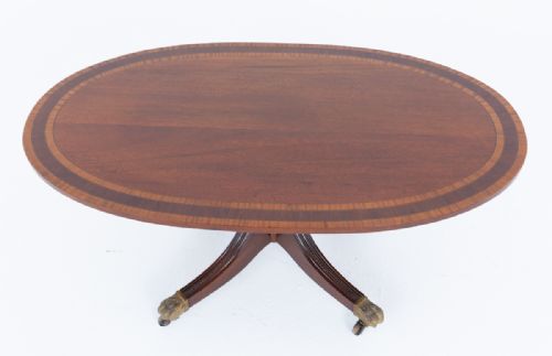SHERATON REVIVAL MAHOGANY OVAL COFFEE TABLE