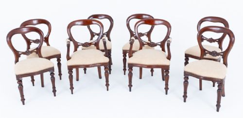 SET OF 8 VICTORIAN STYLE MAHOGANY DINING CHAIRS