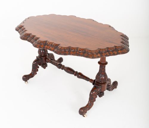 Good Irish Carved Rosewood Centre Table View V