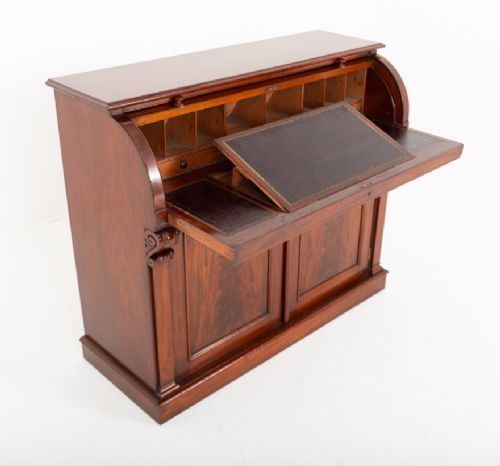 Victorian Mahogany Cylinder Desk View X