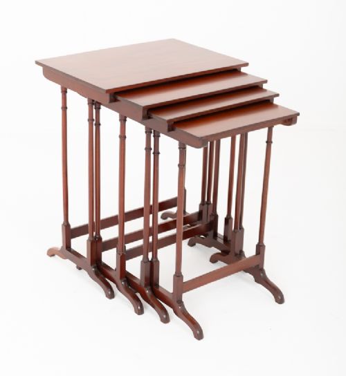 Regency Revival Mahogany Nest of Tables
