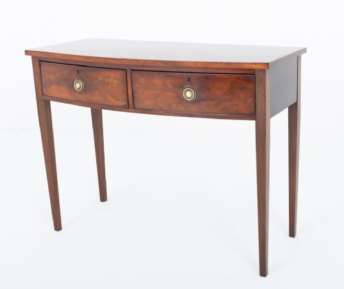 Regency Mahogany 2 Drawer Bows Side Table