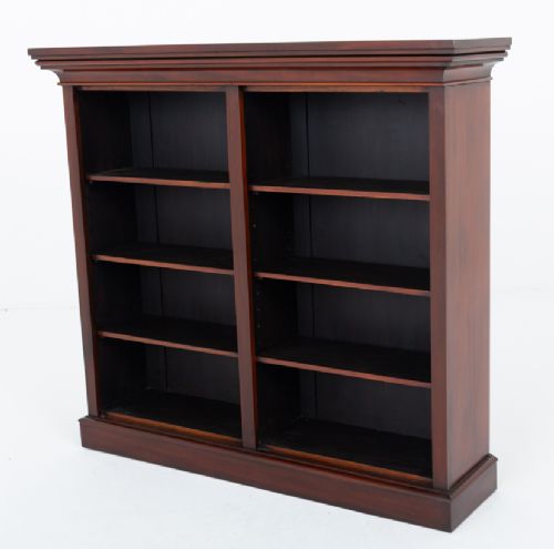 Victorian Mahogany 2 Section Open Bookcase