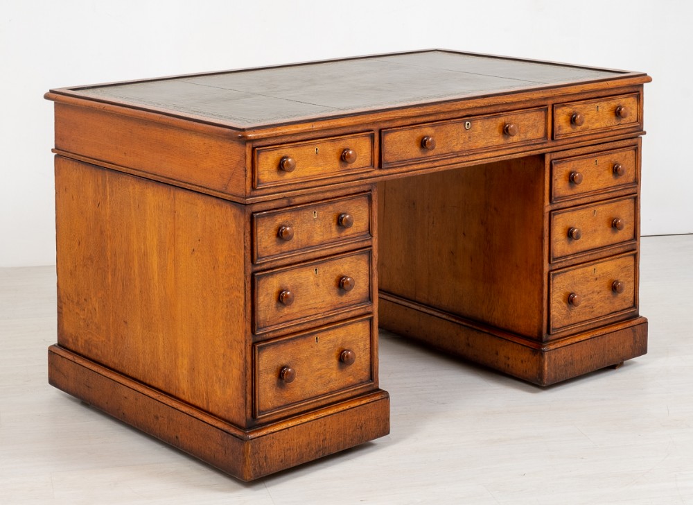 Victorian  Oak pedestal Desk