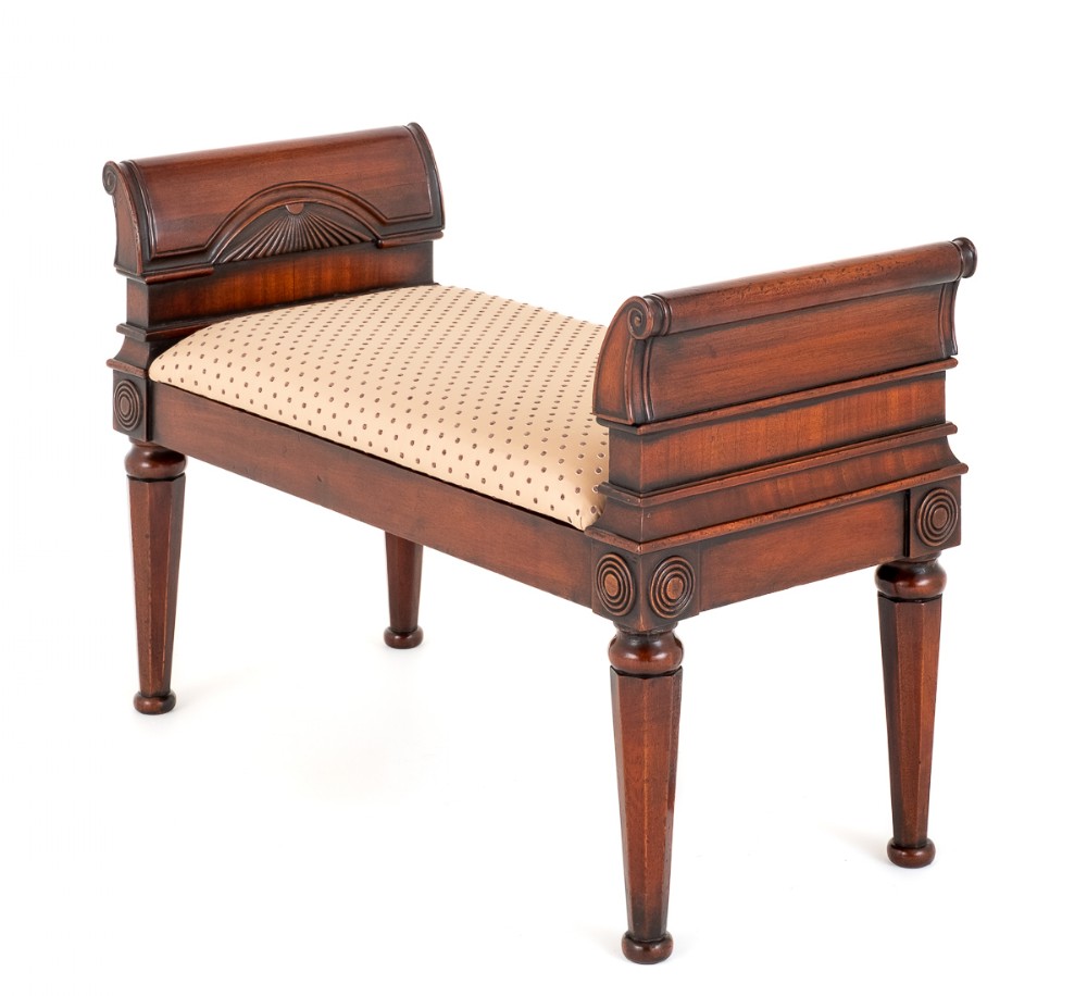 Mahogany Regency Revival Window Seat