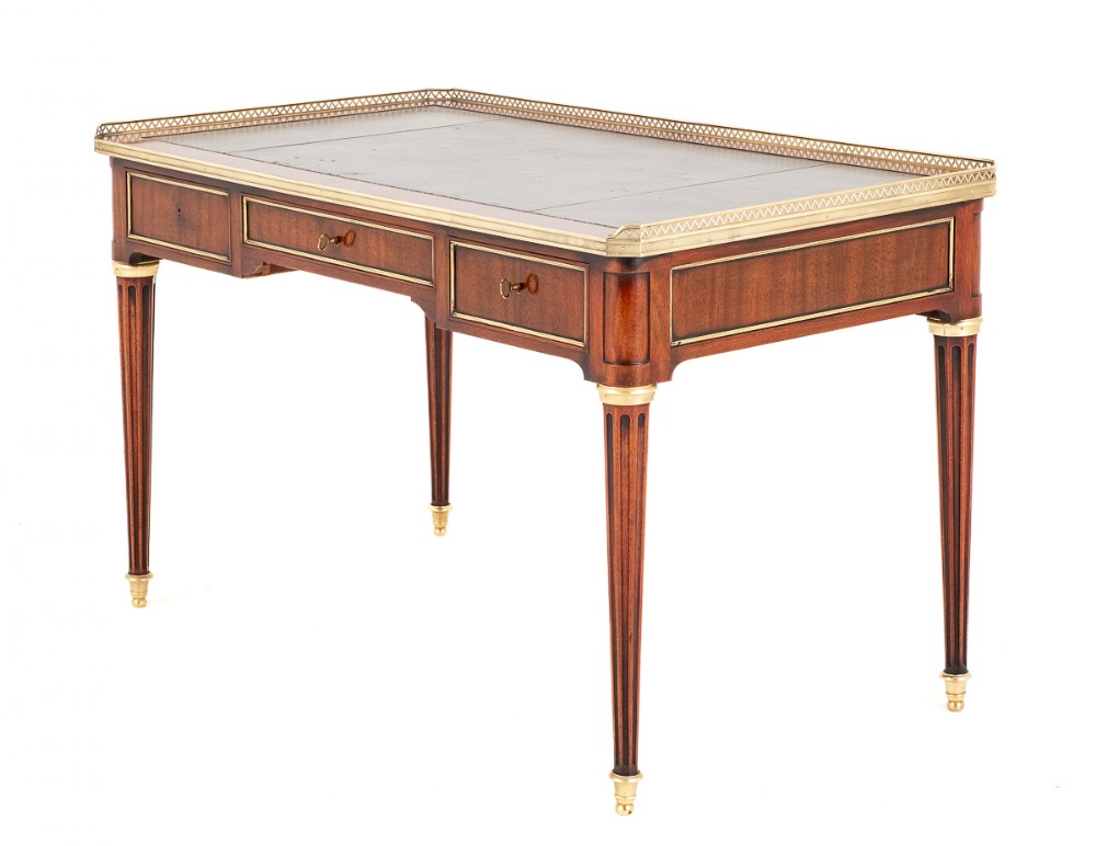 French Mahogany 3 Drawer Writing Table