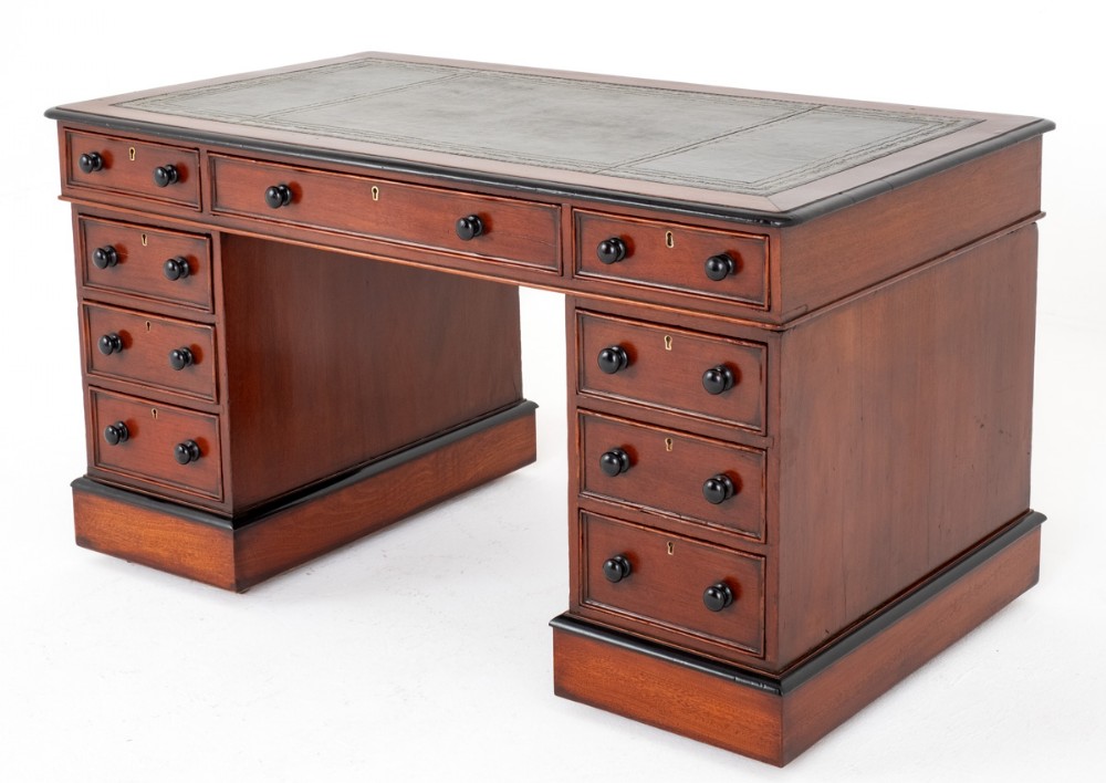 Victorian Mahogany Pedestal Desk