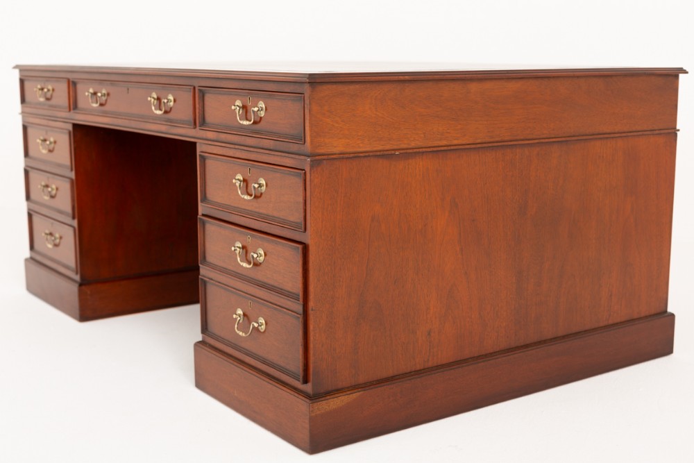 Impressive Georgian Revival Mahogany Partners Desk
