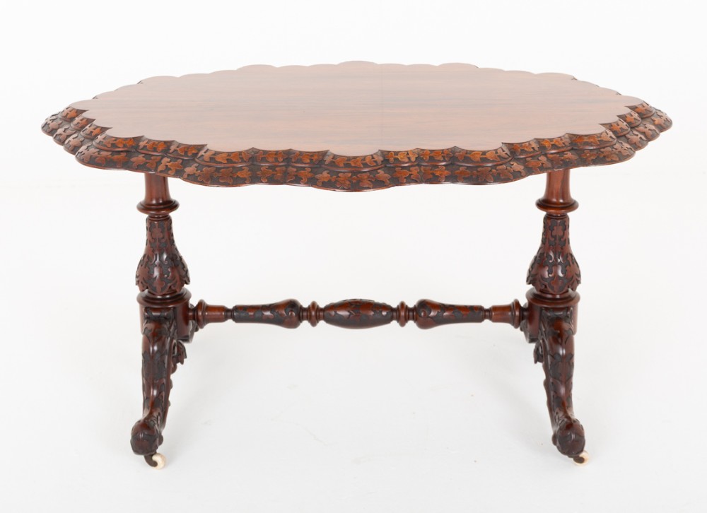 Good Irish Carved Rosewood Centre Table View III