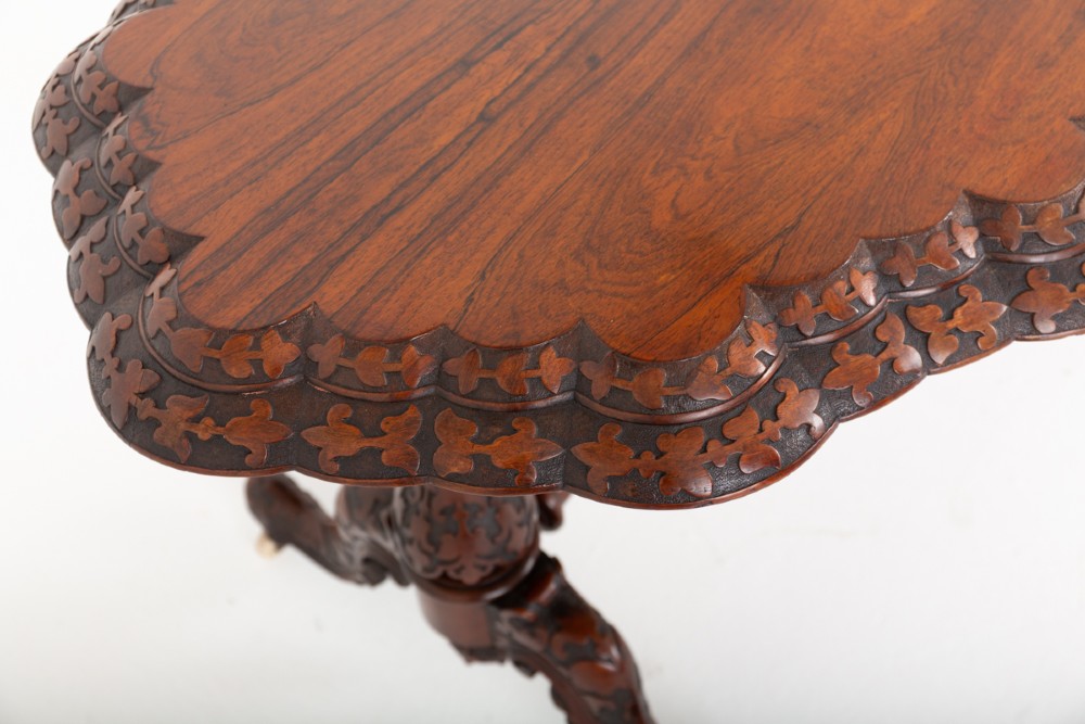 Good Irish Carved Rosewood Centre Table View IV