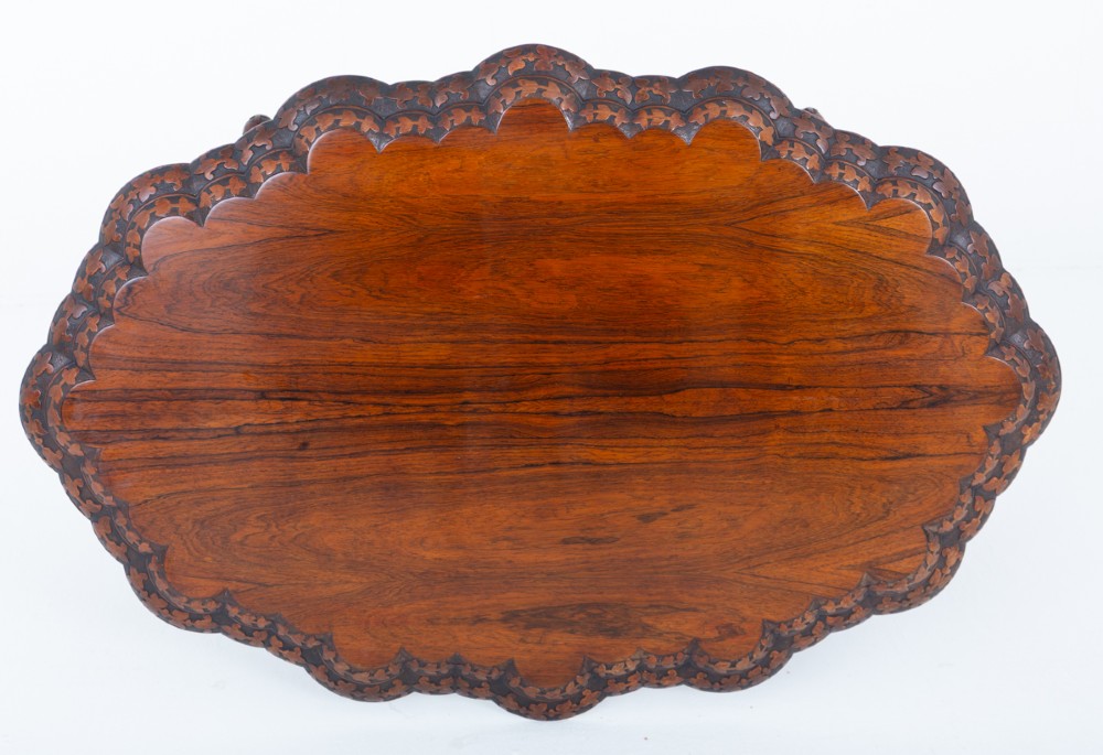 Good Irish Carved Rosewood Centre Table View XI