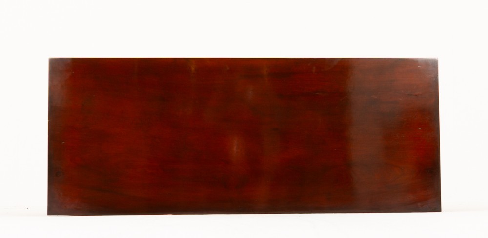 A nineteenth-century Victorian mahogany side cabinet featuring two flame mahogany veneered doors flanked by decorative carved corbels. View VII