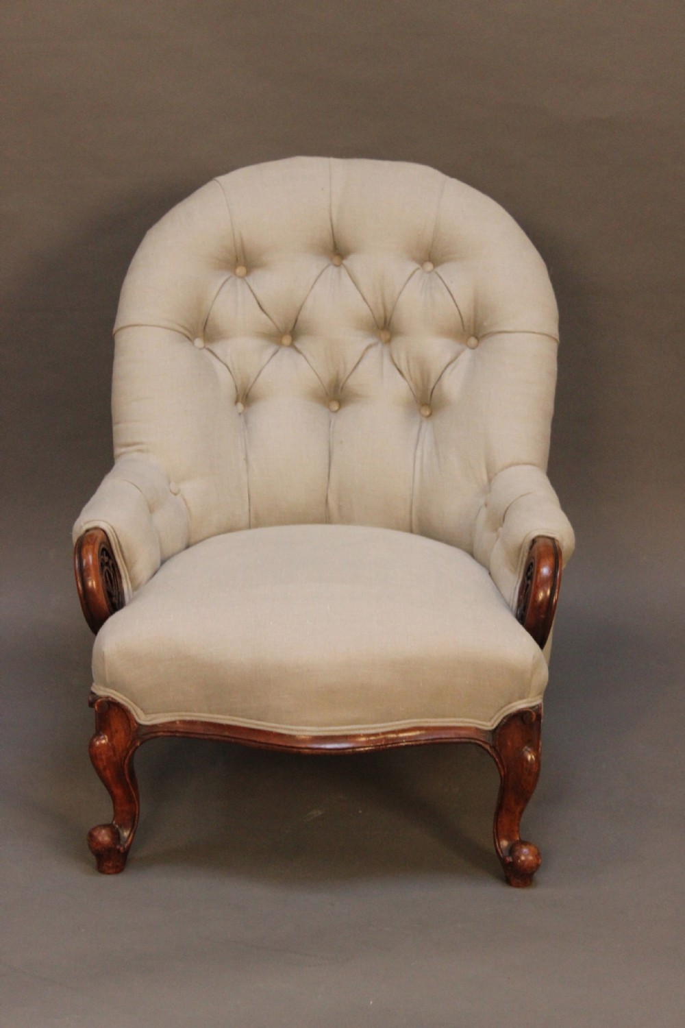 19thc small iron frame nursing chair