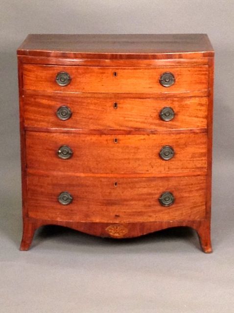 19thc. Mahogany Bow Fronted Commode Chest