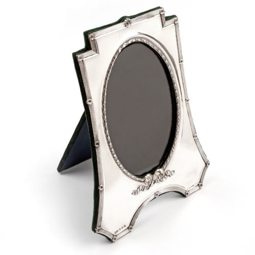 large edwardian shaped rectangular silver photo picture frame - CATEGORY: ANTIQUE SILVER - DATED 1900
