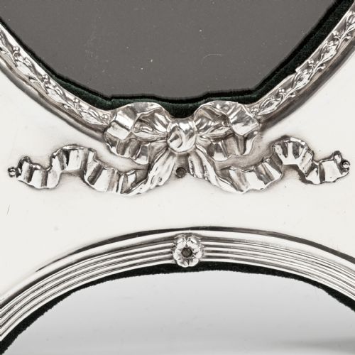 LARGE EDWARDIAN SHAPED RECTANGULAR SILVER PHOTO PICTURE FRAME - ADDITIONAL PHOTO 1