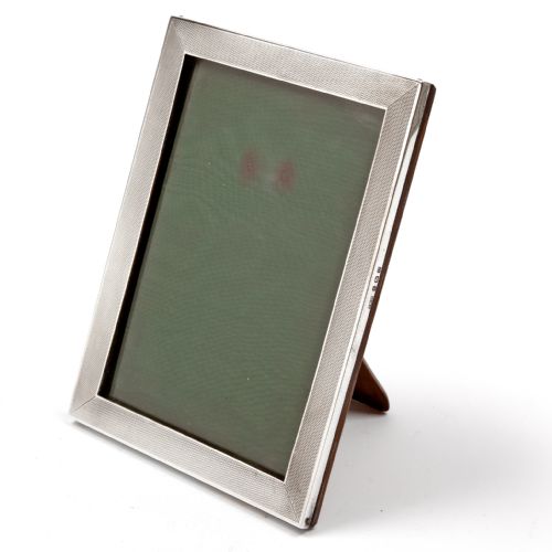 vintage silver photo picture frame with an engine turned style border - CATEGORY: ANTIQUE SILVER - DATED 1930