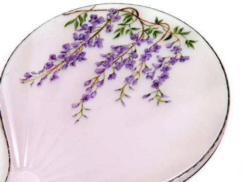 SILVER HAND MIRROR WITH A GUILLOCHE ENAMEL - ADDITIONAL PHOTO 4
