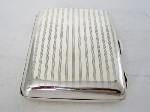 STYLISH RECTANGULAR ANTIQUE SILVER CIGAR POCKET CASE - ADDITIONAL PHOTO 1