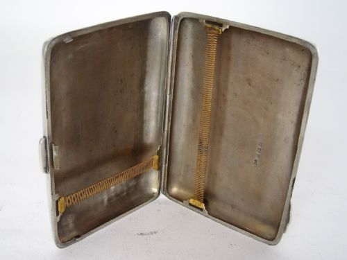 STYLISH RECTANGULAR ANTIQUE SILVER CIGAR POCKET CASE - ADDITIONAL PHOTO 2