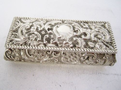 LATE VICTORIAN RECTANGULAR SILVER JEWELLERY OR TRINKET BOX - ADDITIONAL PHOTO 1