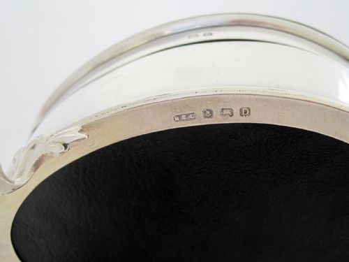 LARGE SILVER JEWELLERY OR TRINKET BOX WITH BLUE ENAMEL LID - ADDITIONAL PHOTO 6