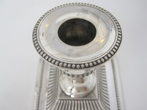 ELEGANT PAIR OF ANTIQUE SILVER DWARF CANDLESTICKS - ADDITIONAL PHOTO 5
