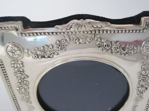 UNUSUAL EDWARDIAN SILVER PHOTO PICTURE FRAME WITH SQUARED OFF CORNERS - ADDITIONAL PHOTO 1