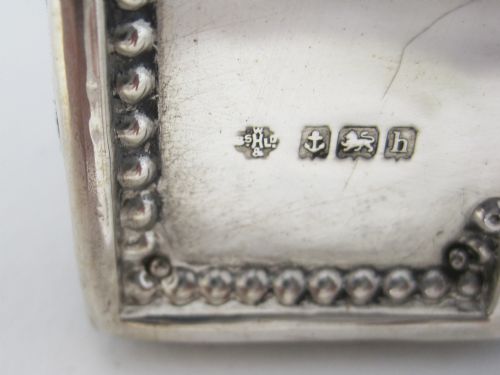 UNUSUAL EDWARDIAN SILVER PHOTO PICTURE FRAME WITH SQUARED OFF CORNERS - ADDITIONAL PHOTO 2