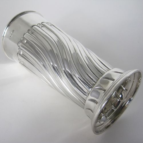 LARGE VICTORIAN SILVER VASE WITH TRUMPET SHAPED BODY - ADDITIONAL PHOTO 2