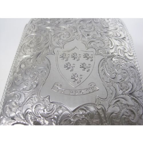 VICTORIAN SILVER POCKET CIGAR CASE IN A RECTANGULAR CURVED FORM - ADDITIONAL PHOTO 1