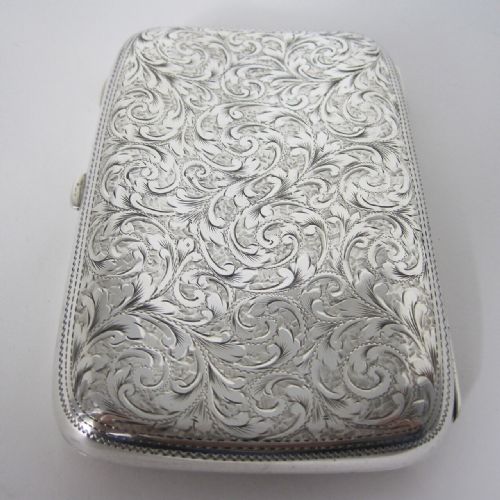 VICTORIAN SILVER POCKET CIGAR CASE IN A RECTANGULAR CURVED FORM - ADDITIONAL PHOTO 2