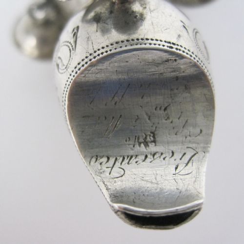 GEORGE III PETER ANN BATEMAN SILVER CHILDS RATTLE WITH CORAL TEETHING STICK - ADDITIONAL PHOTO 5