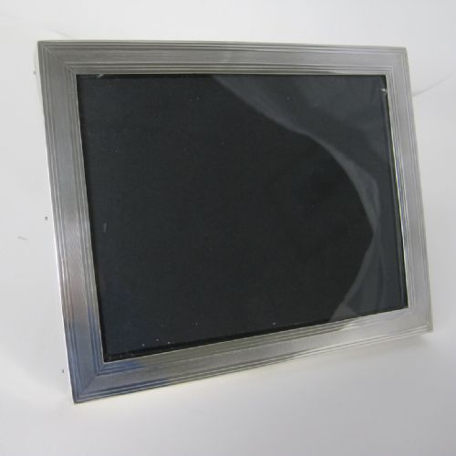 RECTANGULAR EDWARDIAN SILVER PHOTO FRAME WITH LEATHER BACK - ADDITIONAL PHOTO 1