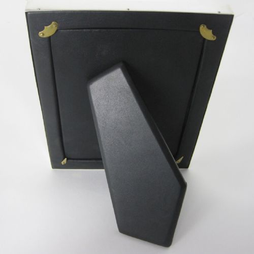 RECTANGULAR EDWARDIAN SILVER PHOTO FRAME WITH LEATHER BACK - ADDITIONAL PHOTO 5