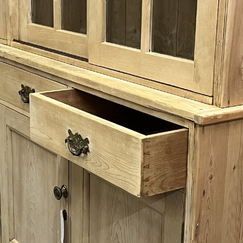 fig 2. Stunning Late Victorian Pine Dresser 6 Sliding Glazed Doors 6 Drawers 6 Cupboard Doors