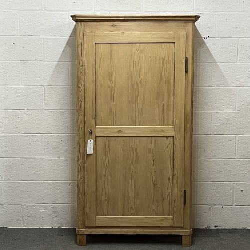 Antique Pine Single Wardrobe with a Bottom Drawer