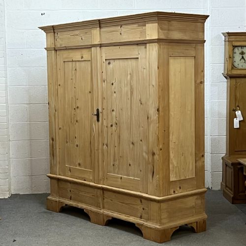fig 1. Very Large Old Pine Double Wardrobe