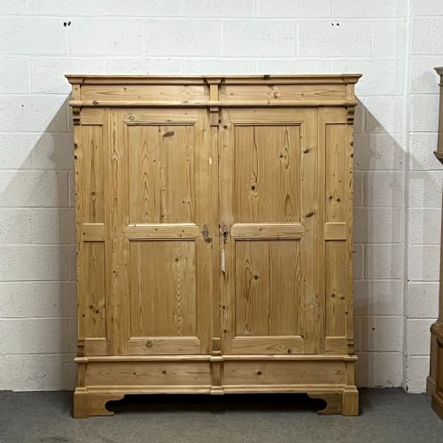 Large Double Antique Pine Wardrobe