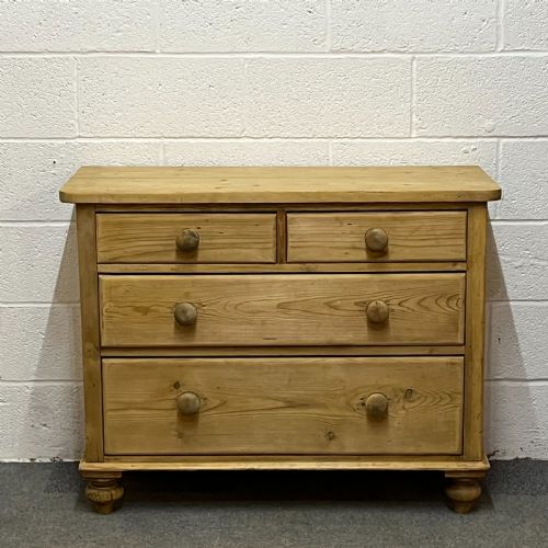 Edwardian Pine 2 Over 2 Chest of Drawers Bare Wood