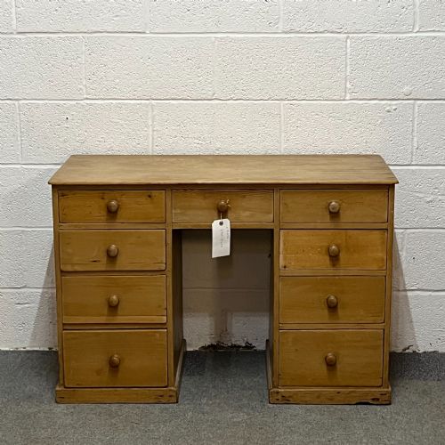 Small Victorian Pine Children's Pedestal Desk