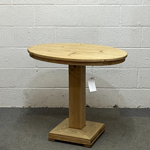 Small Antique Pine Oval Pedestal Table