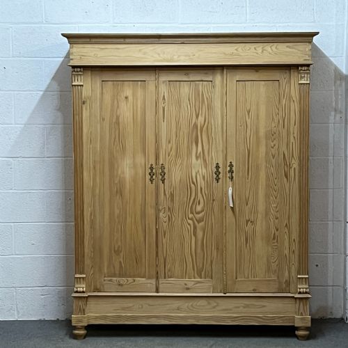 Large Antique Pine 2 Door Wardrobe (Dismantles)