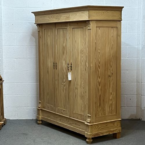 fig 1. Large Antique Pine 2 Door Wardrobe (Dismantles)
