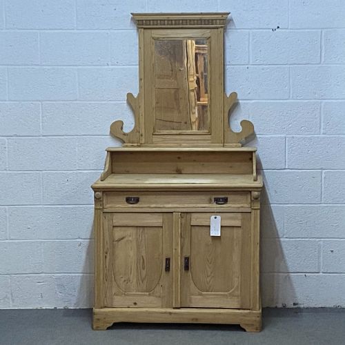 Antique Pine Dressing Chest with Mirror
