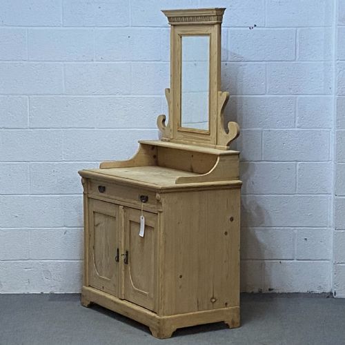 fig 1. Antique Pine Dressing Chest With Mirror