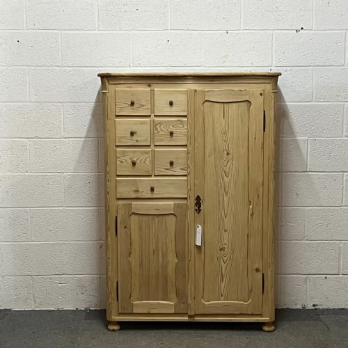 Antique Pine Cupboard/children's Wardrobe with Drawers
