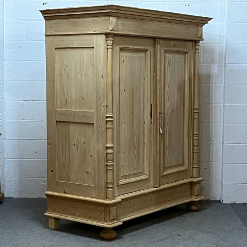 fig 2. Large Very Deep Antique Pine Double Wardrobe (Dismantles)
