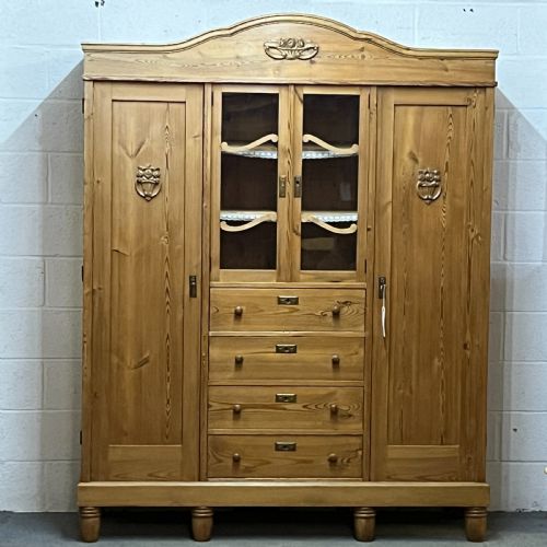 Large East German 1930'S Complete Pine Bedroom Unit